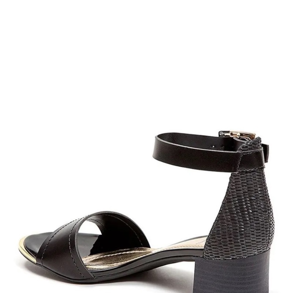 French Blu Ramarim Sydney Black & Gold Block Heel Sandals - Picture 2 of 2